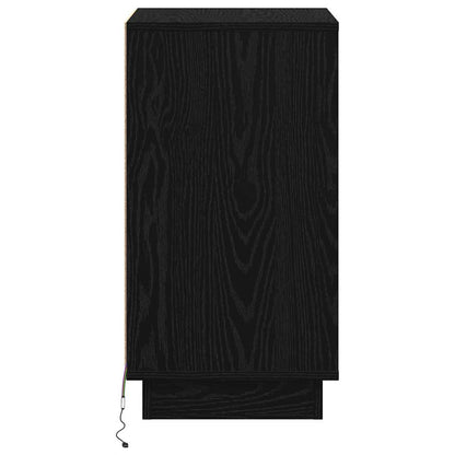 Armadio da Notte con cassetto Rovere Nero 39 x 34,5 x 65 cm
