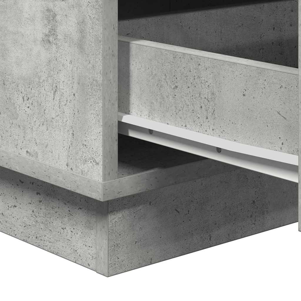 Armadio da Notte con cassetto Grigio cemento 39 x 34,5 x 65 cm