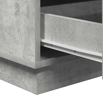 Armadio da Notte con cassetto Grigio cemento 39 x 34,5 x 65 cm