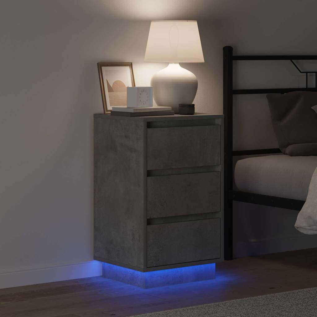Armadio da Notte con cassetto Grigio cemento 39 x 34,5 x 65 cm
