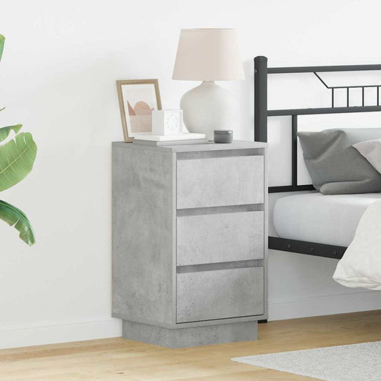 Armadio da Notte con cassetto Grigio cemento 39 x 34,5 x 65 cm