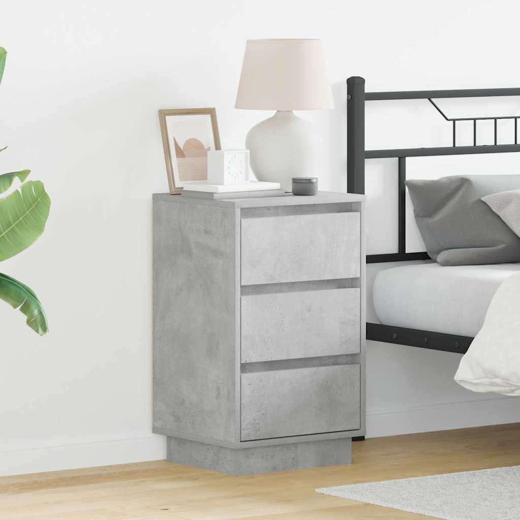 Armadio da Notte con cassetto Grigio cemento 39 x 34,5 x 65 cm