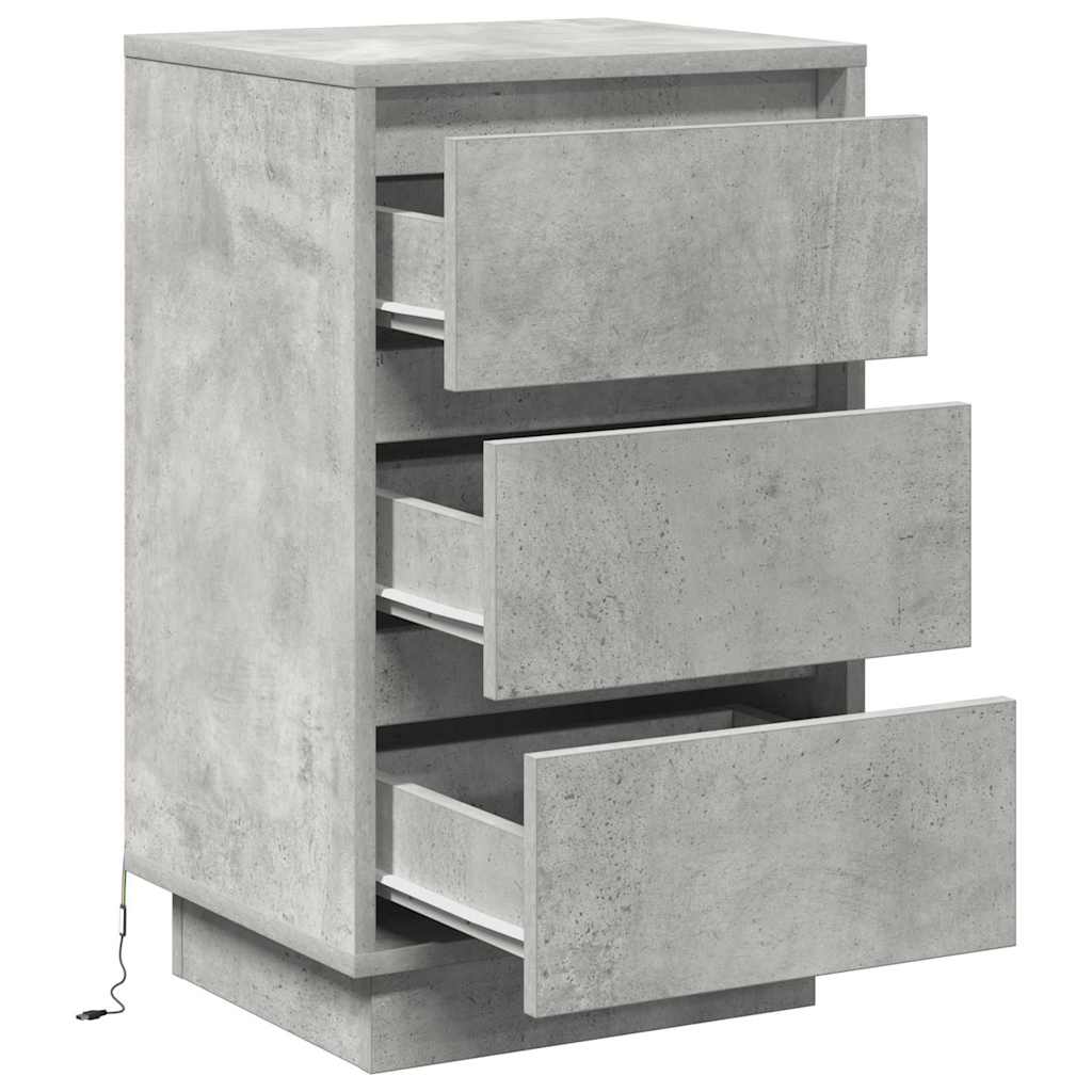 Armadio da Notte con cassetto Grigio cemento 39 x 34,5 x 65 cm
