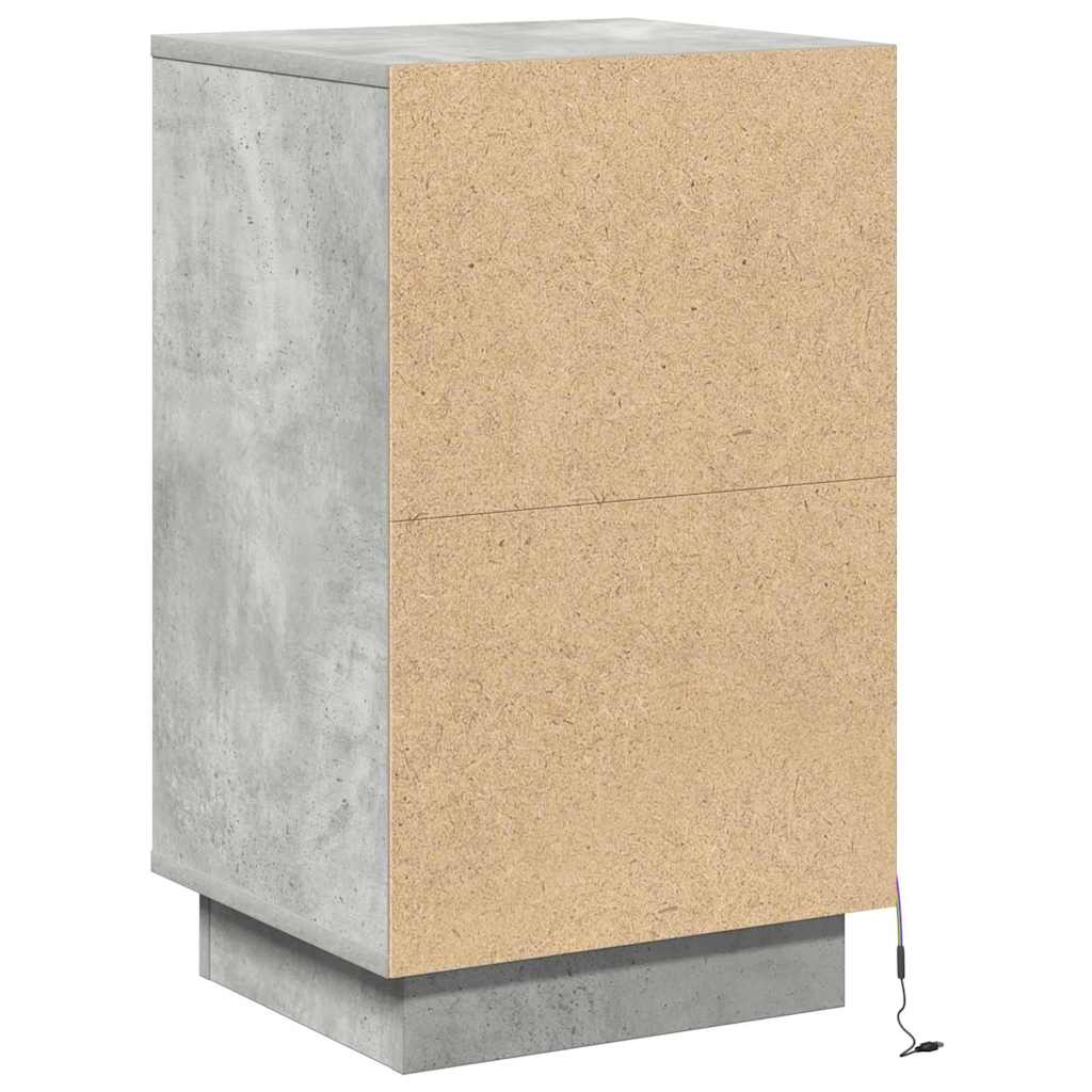 Armadio da Notte con cassetto Grigio cemento 39 x 34,5 x 65 cm