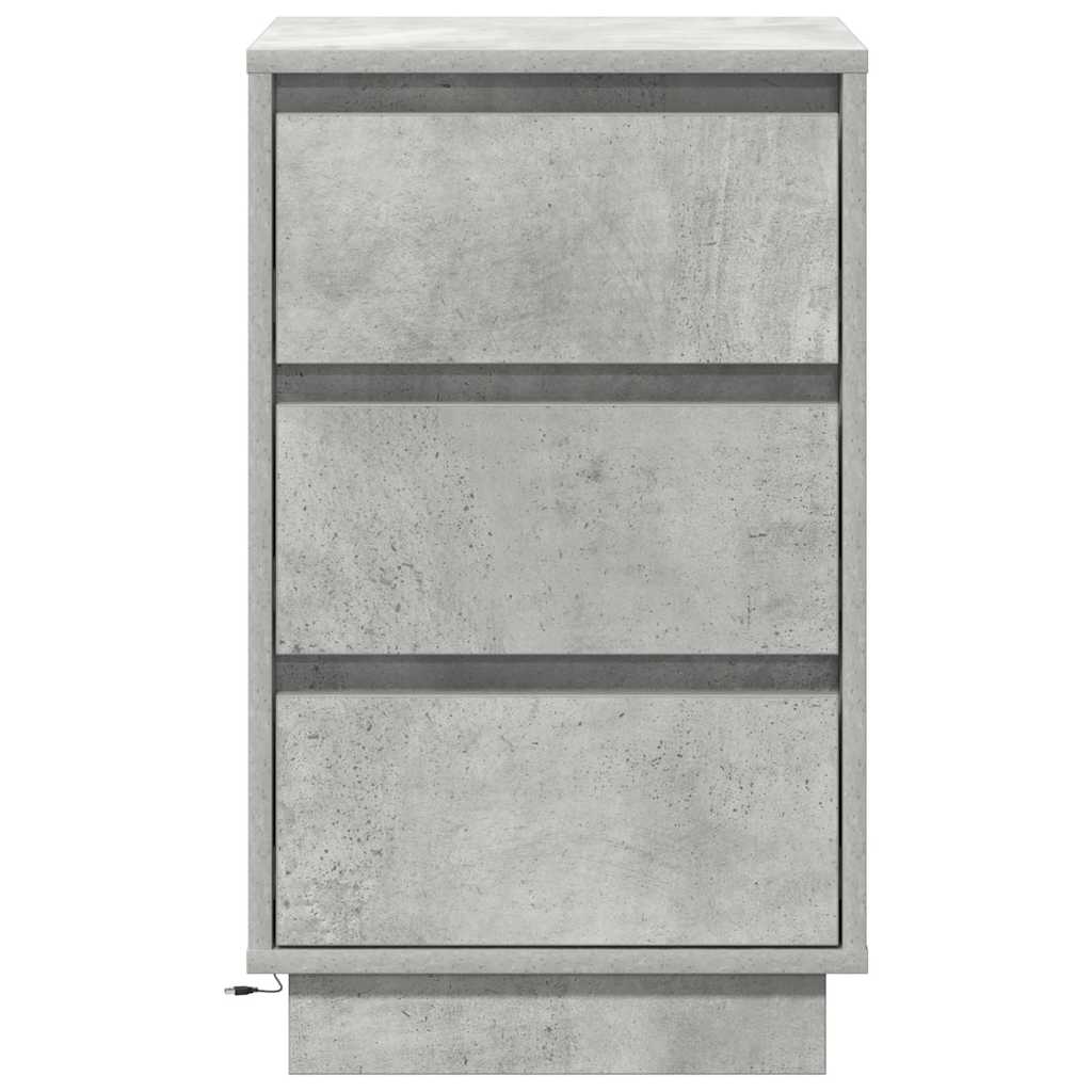 Armadio da Notte con cassetto Grigio cemento 39 x 34,5 x 65 cm