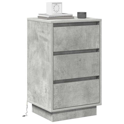 Armadio da Notte con cassetto Grigio cemento 39 x 34,5 x 65 cm