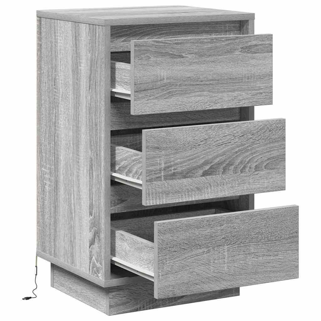Armadio da Notte Grigio 39 x 34,5 x 65 cm Legno multistrato
