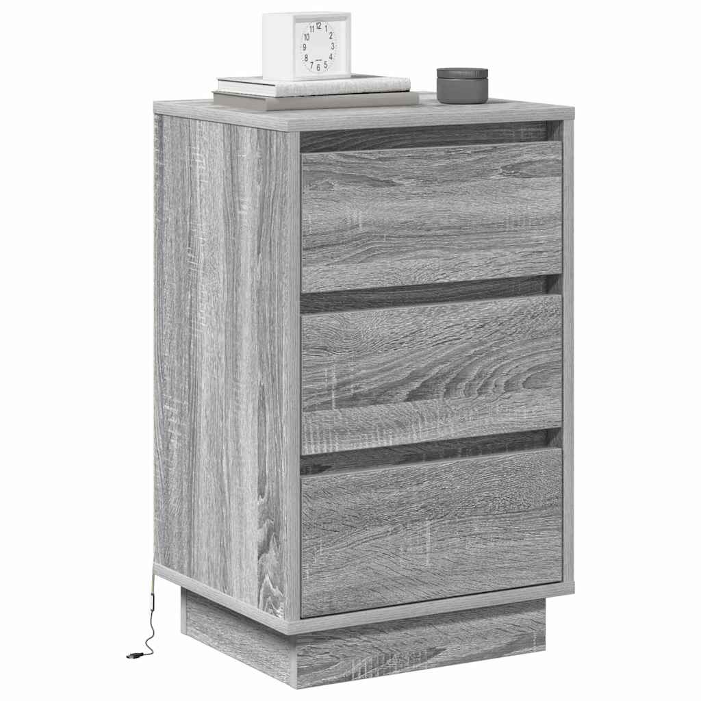Armadio da Notte Grigio 39 x 34,5 x 65 cm Legno multistrato