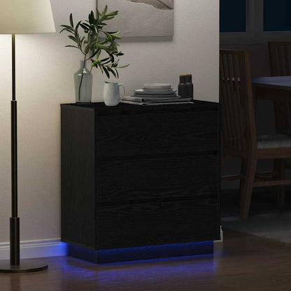 Armadio da Notte con cassetto Rovere Nero 71 x 34,5 x 75 cm | homemem39