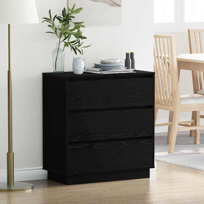 Armadio da Notte con cassetto Rovere Nero 71 x 34,5 x 75 cm