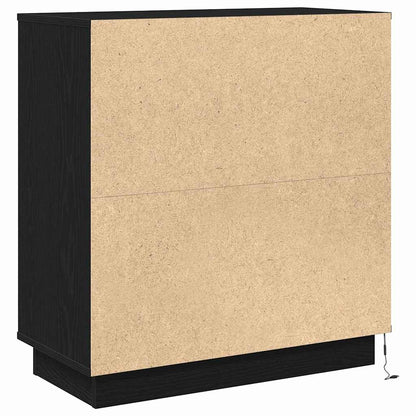 Armadio da Notte con cassetto Rovere Nero 71 x 34,5 x 75 cm | homemem39
