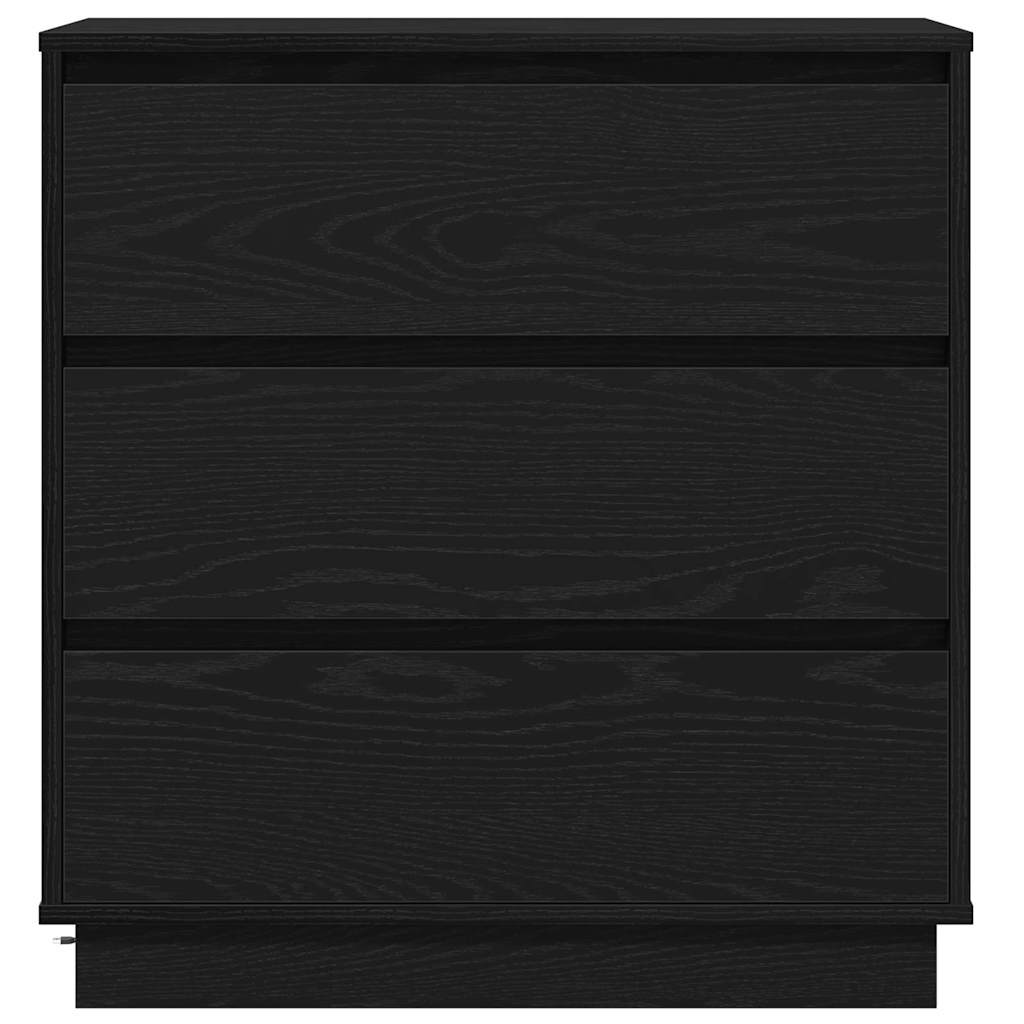 Armadio da Notte con cassetto Rovere Nero 71 x 34,5 x 75 cm