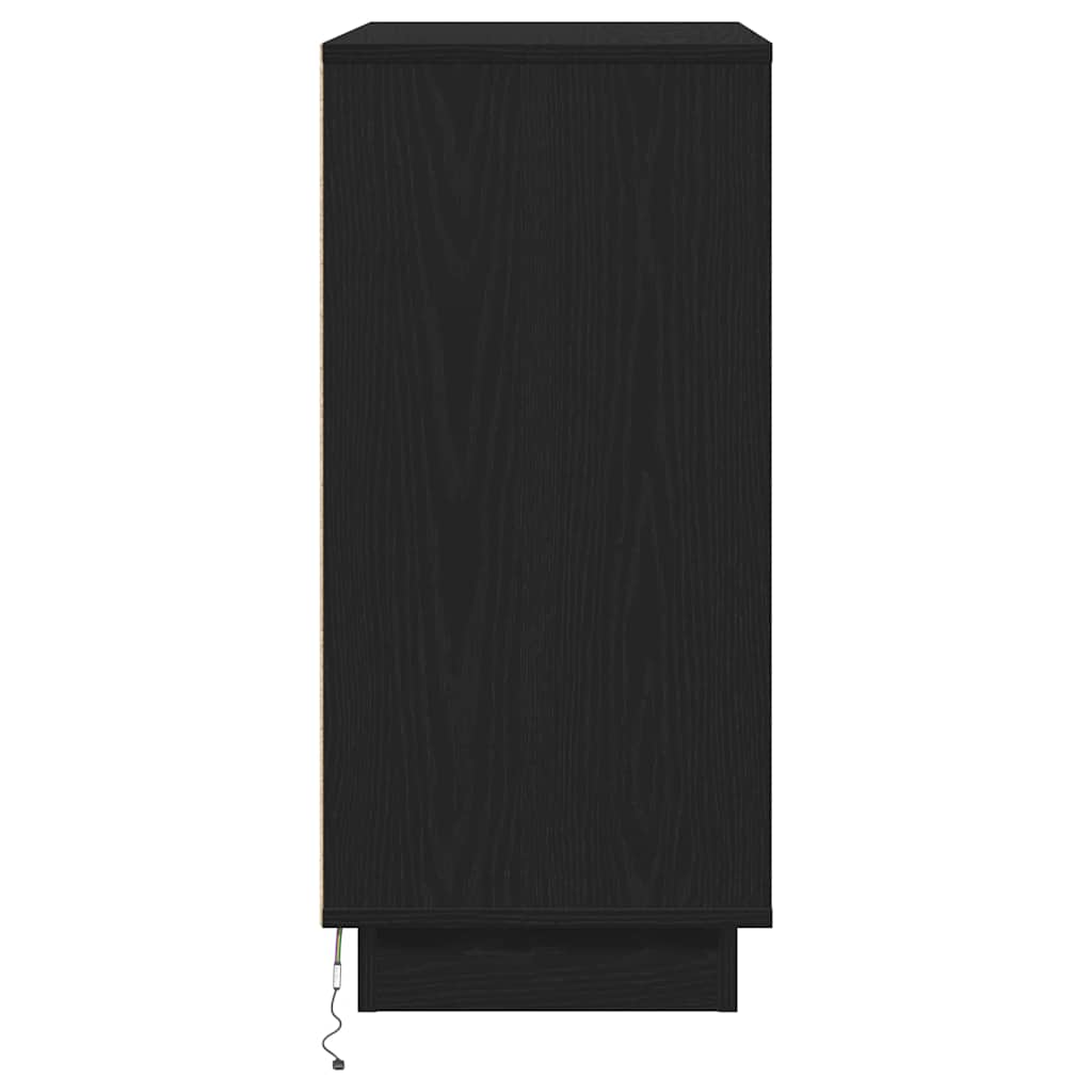 Armadio da Notte con cassetto Rovere Nero 71 x 34,5 x 75 cm | homemem39
