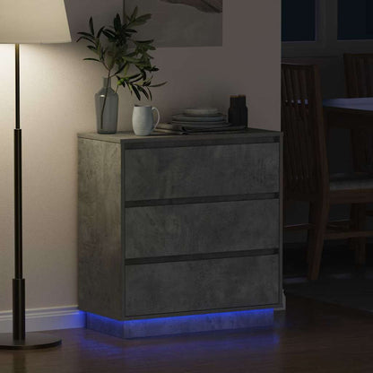 Armadio da Notte con cassetto Grigio cemento 71 x 34,5 x 75 cm