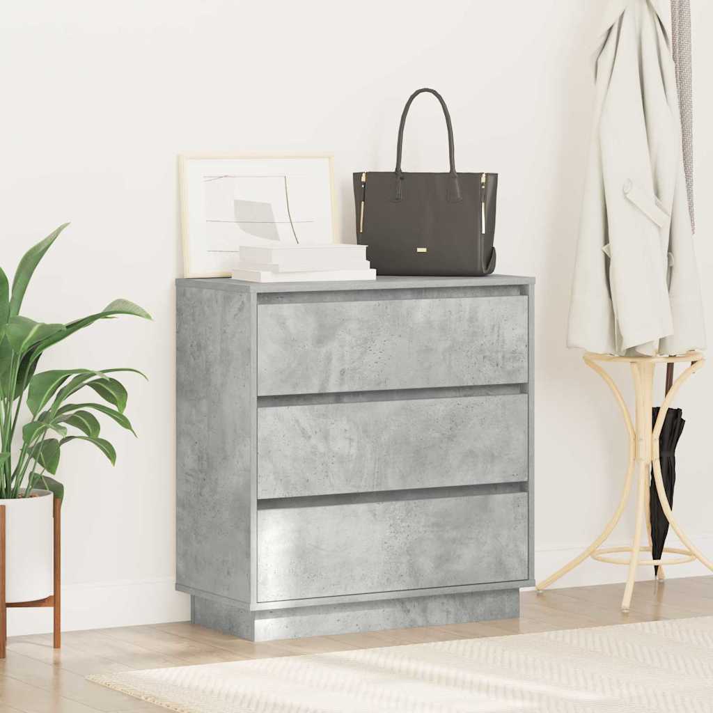 Armadio da Notte Grigio cemento 71 x 34,5 x 75 cm