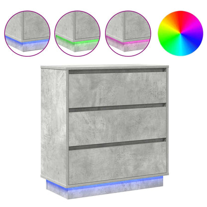 Armadio da Notte con cassetto Grigio cemento 71 x 34,5 x 75 cm