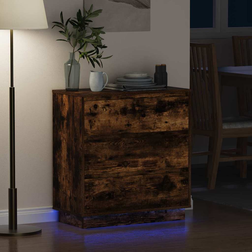 Armadio da Notte con cassetto Rovere fumé 71 x 34,5 x 75 cm
