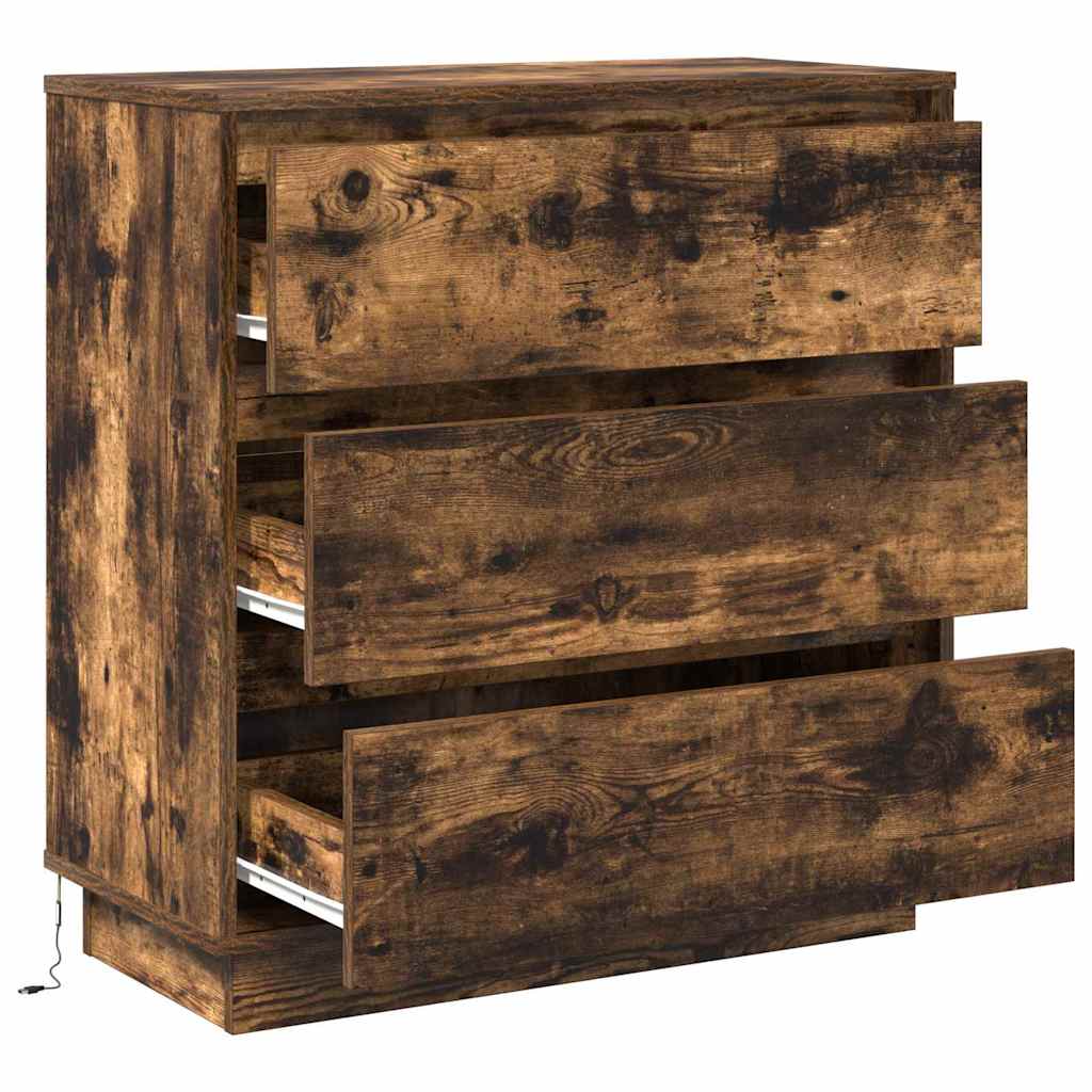 Armadio da Notte con cassetto Rovere fumé 71 x 34,5 x 75 cm