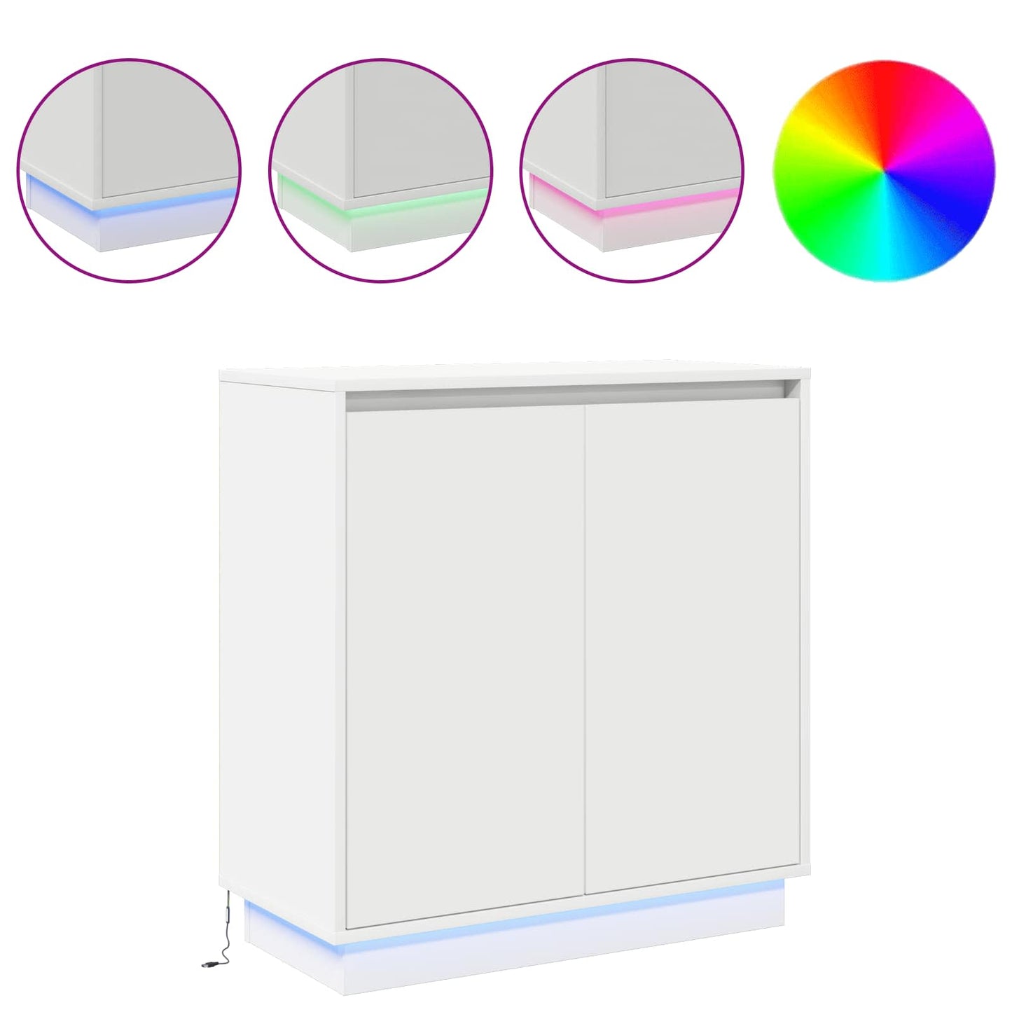 Madia LED con porta Bianco 71 x 34,5 x 75 cm Legno multistrato