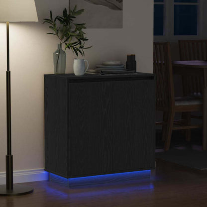 Madia LED Rovere Nero 71 x 34,5 x 75 cm Legno ingegnerizzato