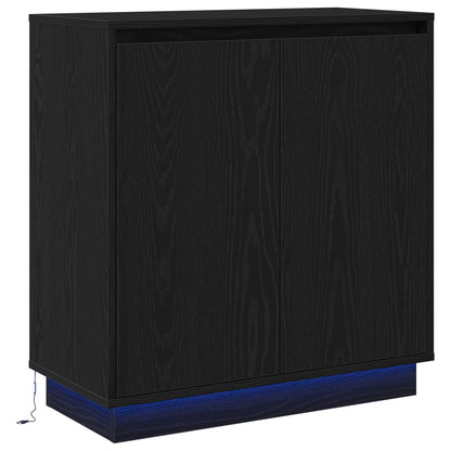 Madia LED Rovere Nero 71 x 34,5 x 75 cm Legno ingegnerizzato