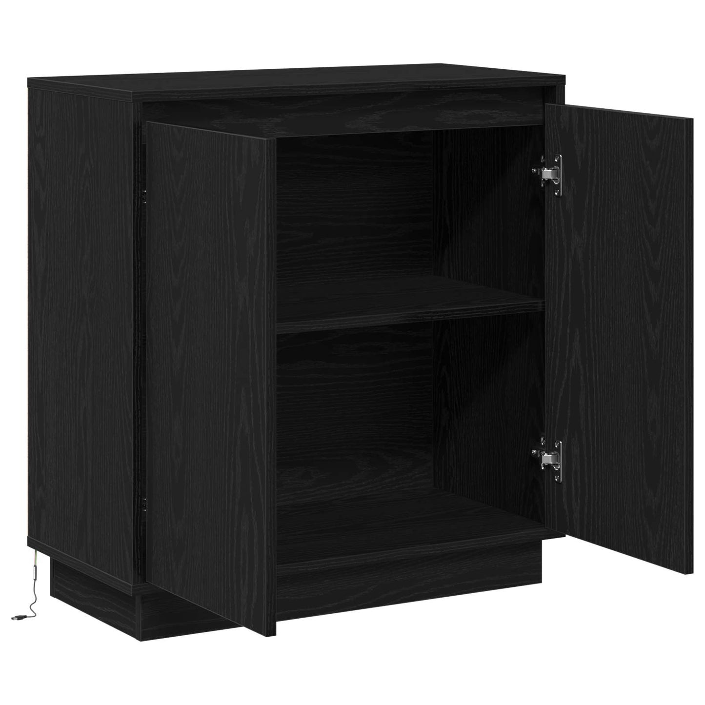 Madia LED Rovere Nero 71 x 34,5 x 75 cm Legno ingegnerizzato