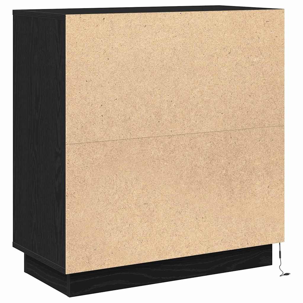 Madia LED Rovere Nero 71 x 34,5 x 75 cm Legno ingegnerizzato