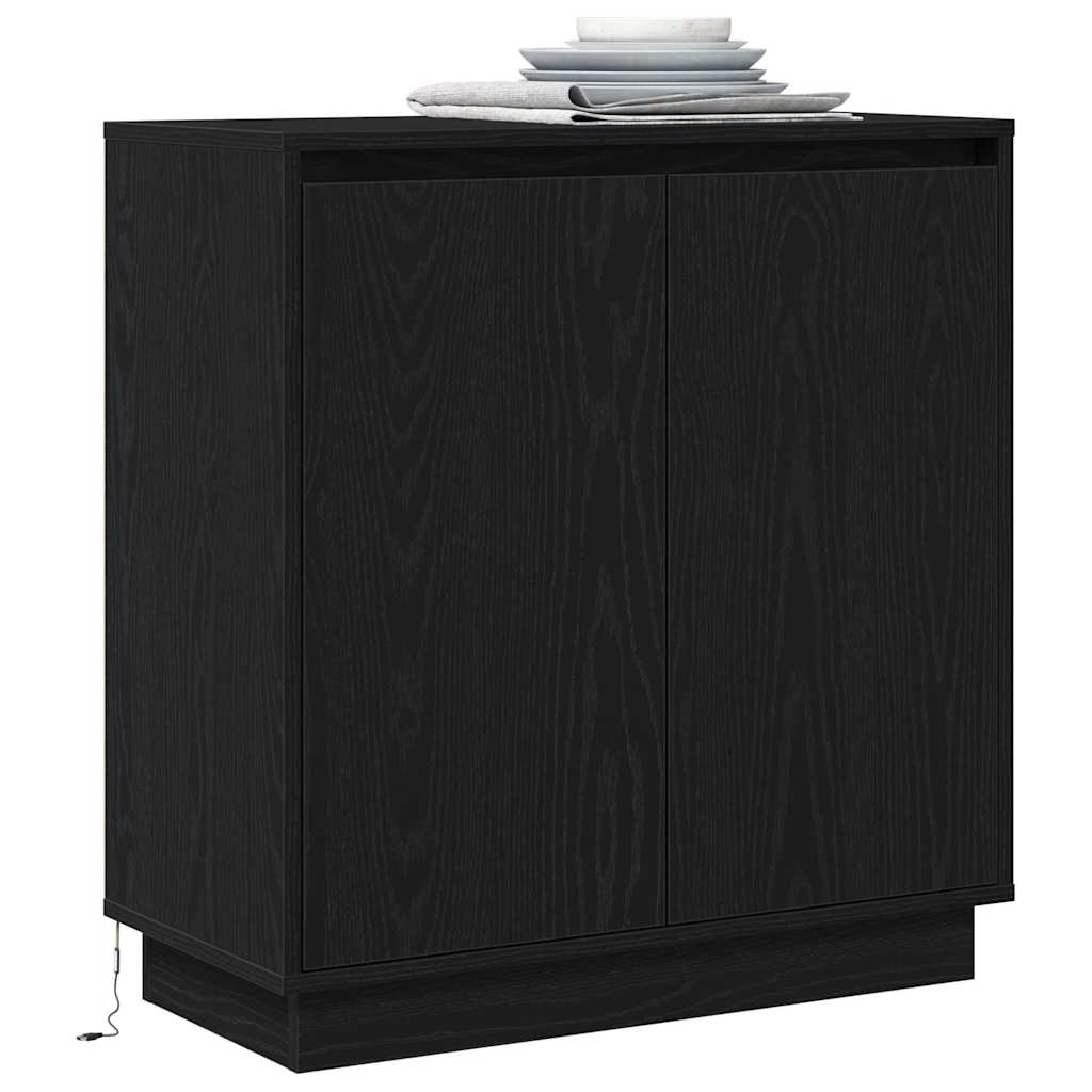 Madia LED Rovere Nero 71 x 34,5 x 75 cm Legno ingegnerizzato