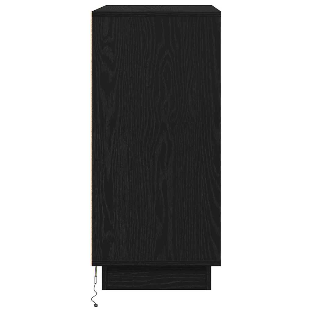 Madia LED Rovere Nero 71 x 34,5 x 75 cm Legno ingegnerizzato