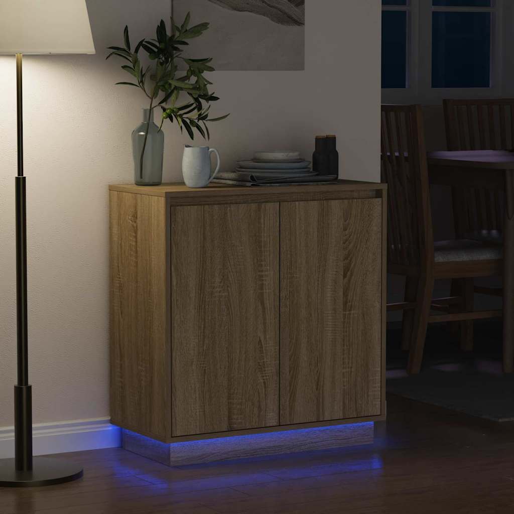 Madia LED Rovere Sonoma 71 x 34,5 x 75 cm Legno ingegnerizzato