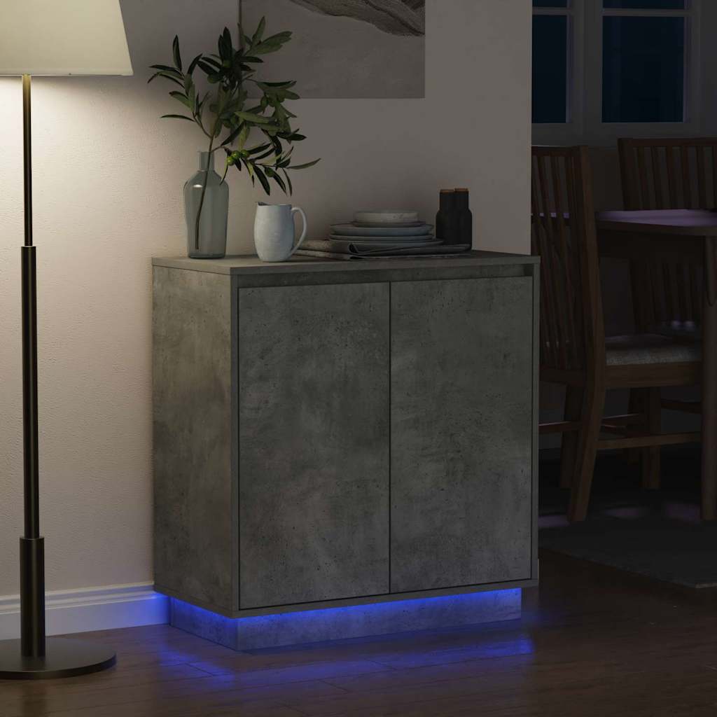 Madia LED Grigio Cemento 71 x 34,5 x 75 cm Legno ingegnerizzato