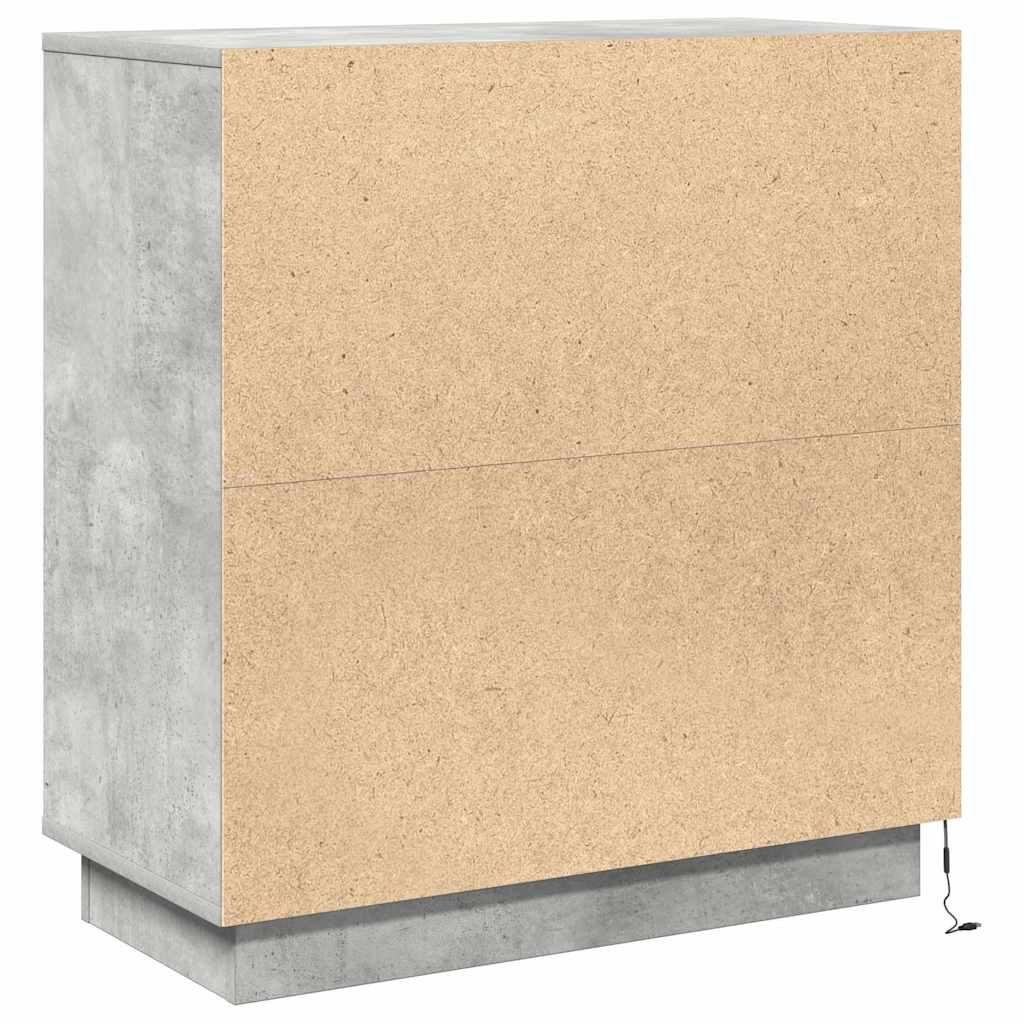Madia LED Grigio Cemento 71 x 34,5 x 75 cm Legno ingegnerizzato