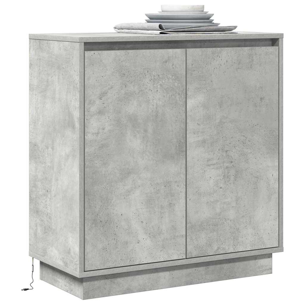 Madia LED Grigio Cemento 71 x 34,5 x 75 cm Legno ingegnerizzato
