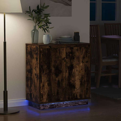 Madia LED Rovere Fumo 71 x 34,5 x 75 cm Legno ingegnerizzato