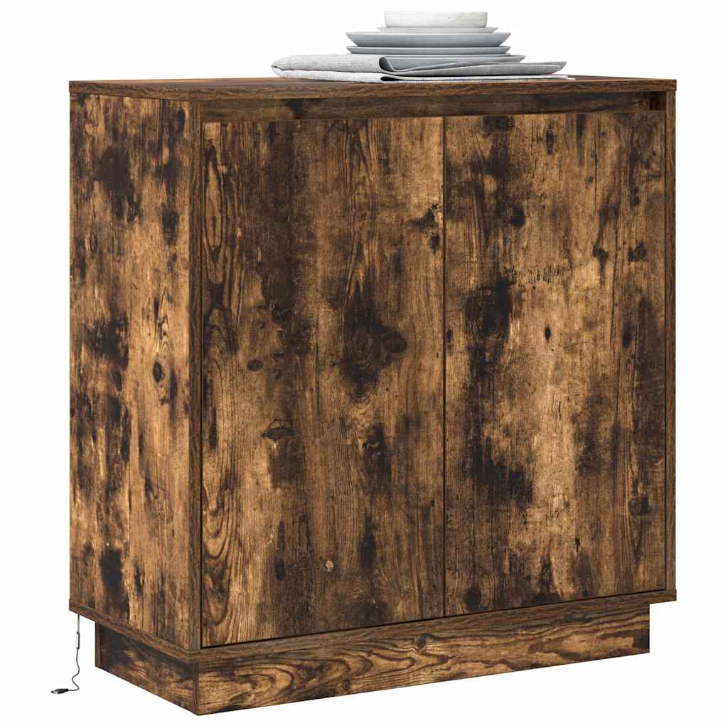 Madia LED Rovere Fumo 71 x 34,5 x 75 cm Legno ingegnerizzato