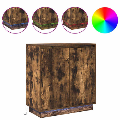 Madia LED Rovere Fumo 71 x 34,5 x 75 cm Legno ingegnerizzato