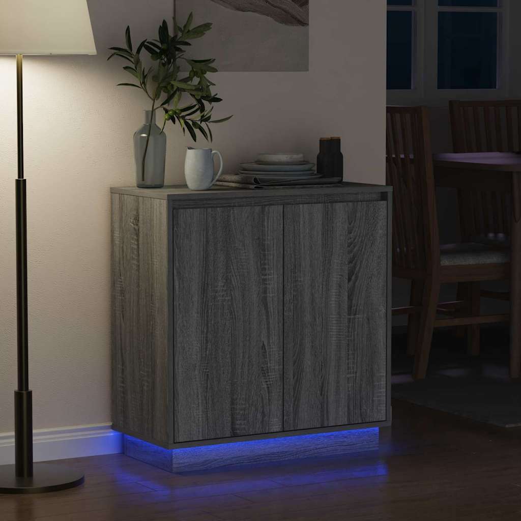 Madia LED Grigio Sonoma 71 x 34,5 x 75 cm Legno ingegnerizzato