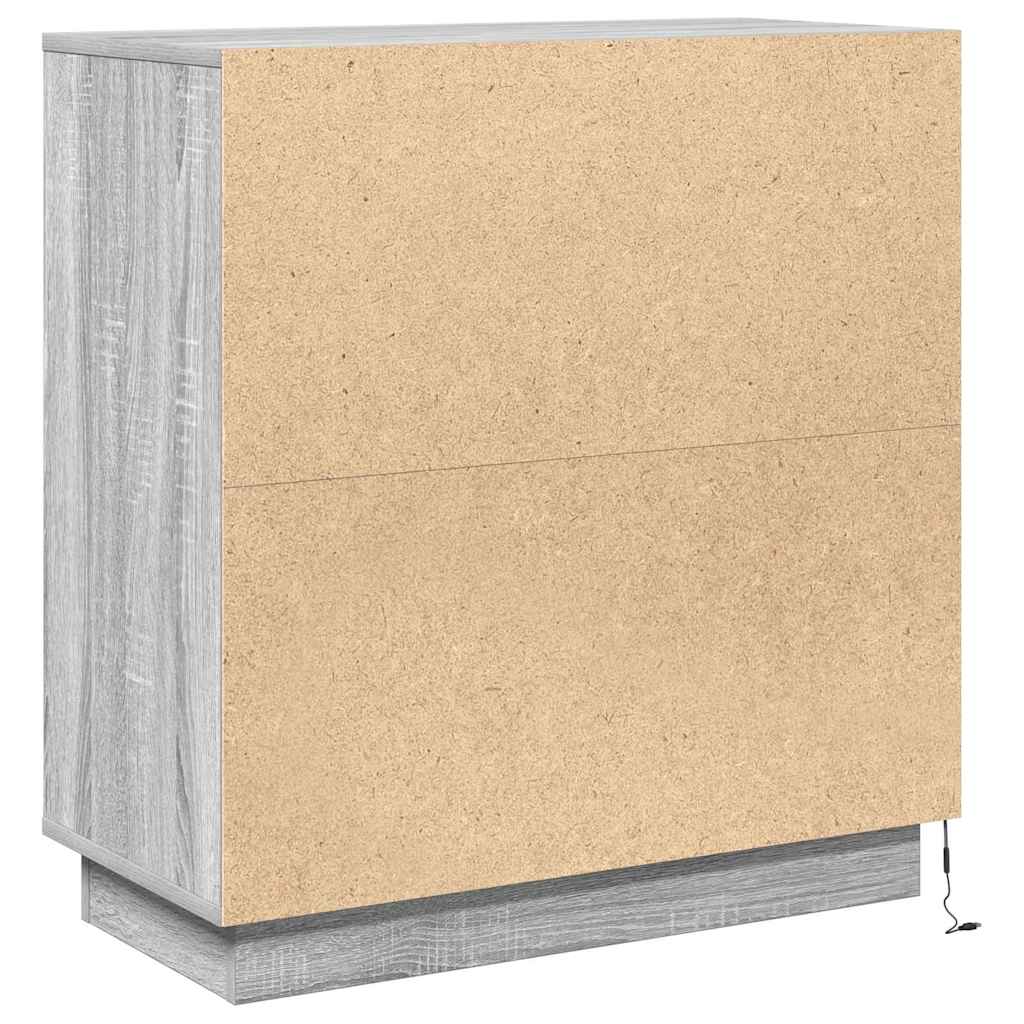 Madia LED Grigio Sonoma 71 x 34,5 x 75 cm Legno ingegnerizzato