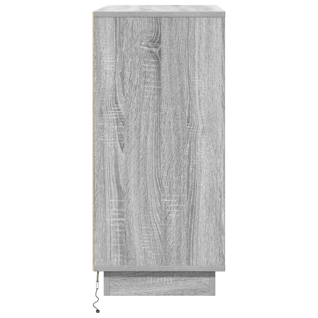 Madia LED Grigio Sonoma 71 x 34,5 x 75 cm Legno ingegnerizzato