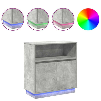 Madia LED Grigio cemento 71 x 34,5 x 75 cm Legno multistrato