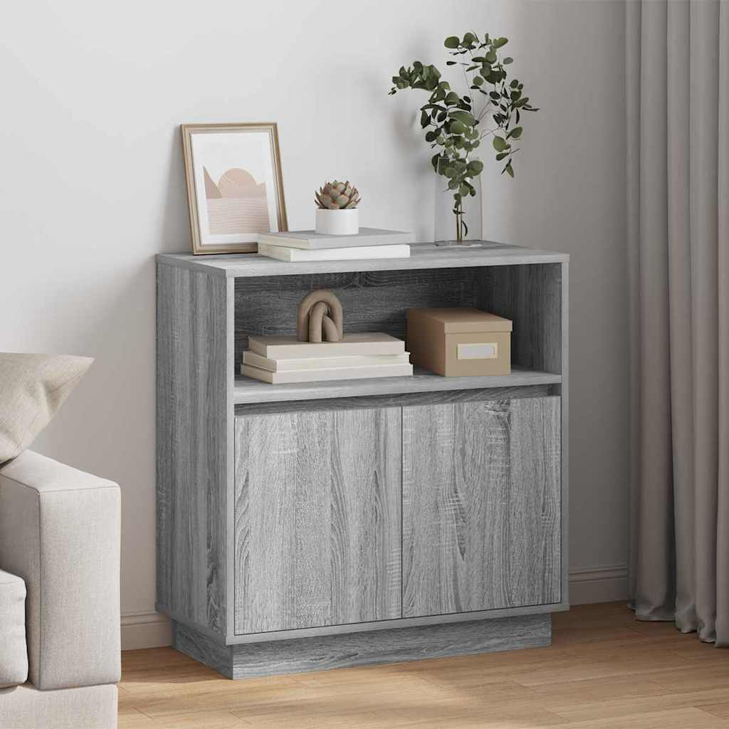 Madia LED Grigio Sonoma 71 x 34,5 x 75 cm Legno multistrato