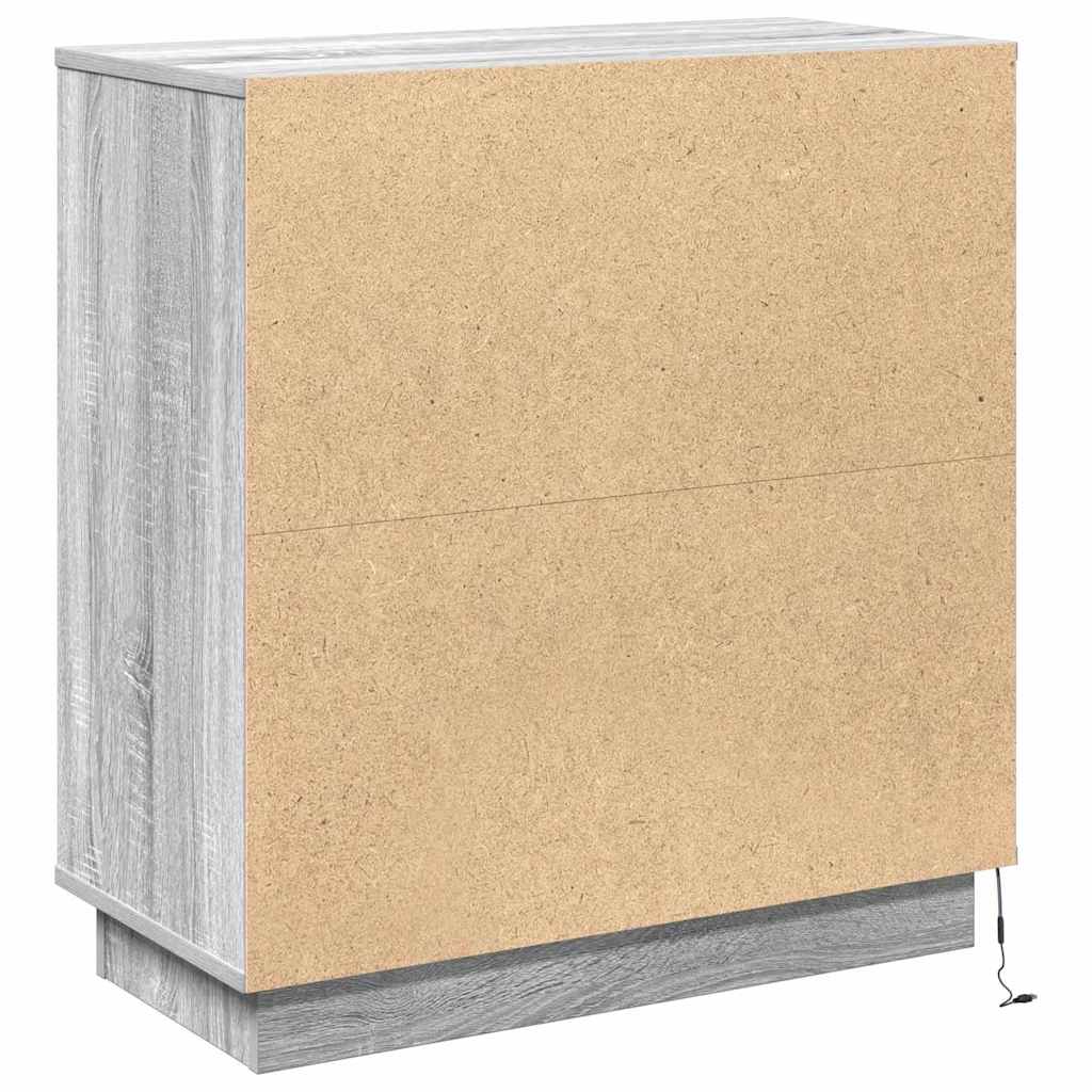 Madia LED Grigio Sonoma 71 x 34,5 x 75 cm Legno multistrato