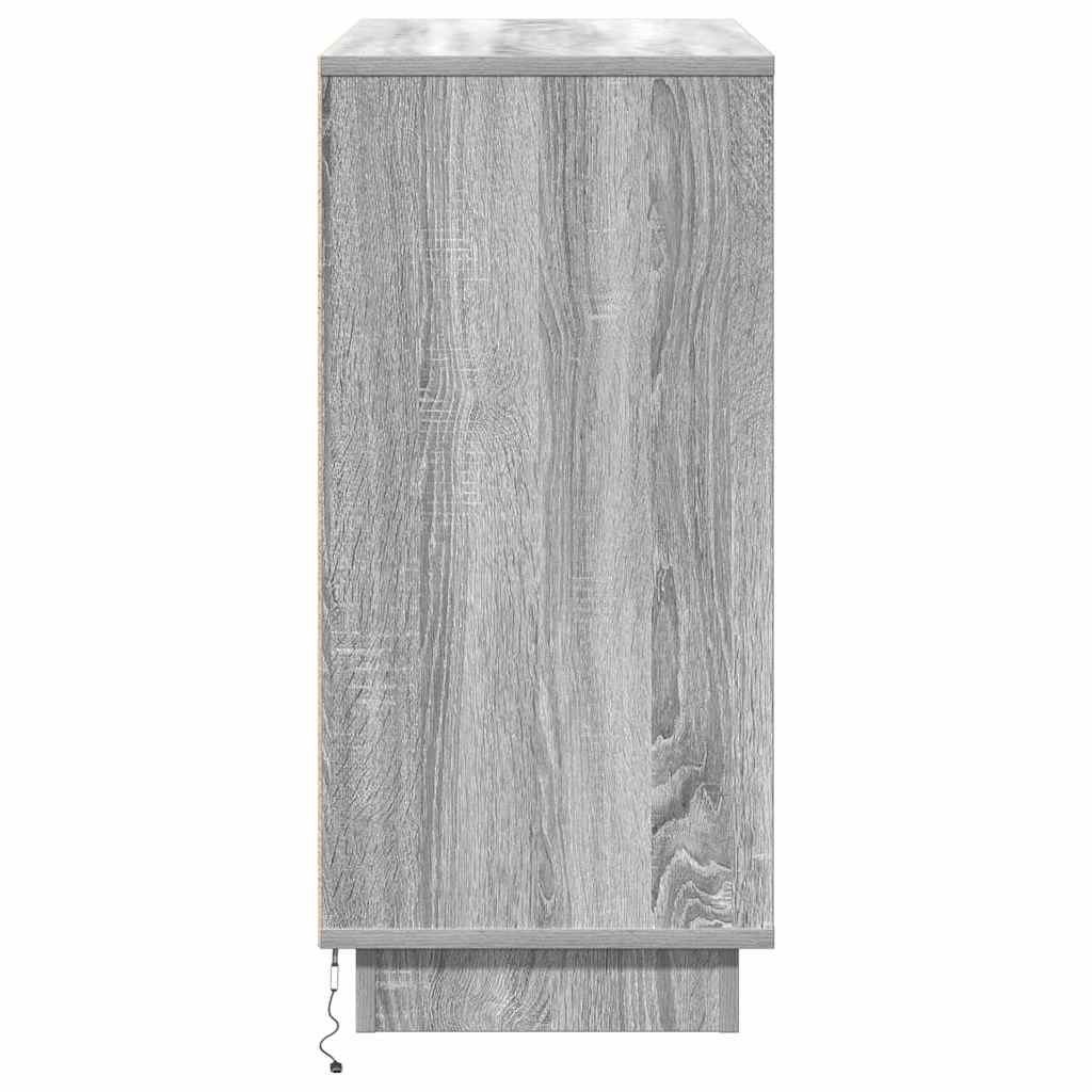 Madia LED Grigio Sonoma 71 x 34,5 x 75 cm Legno multistrato
