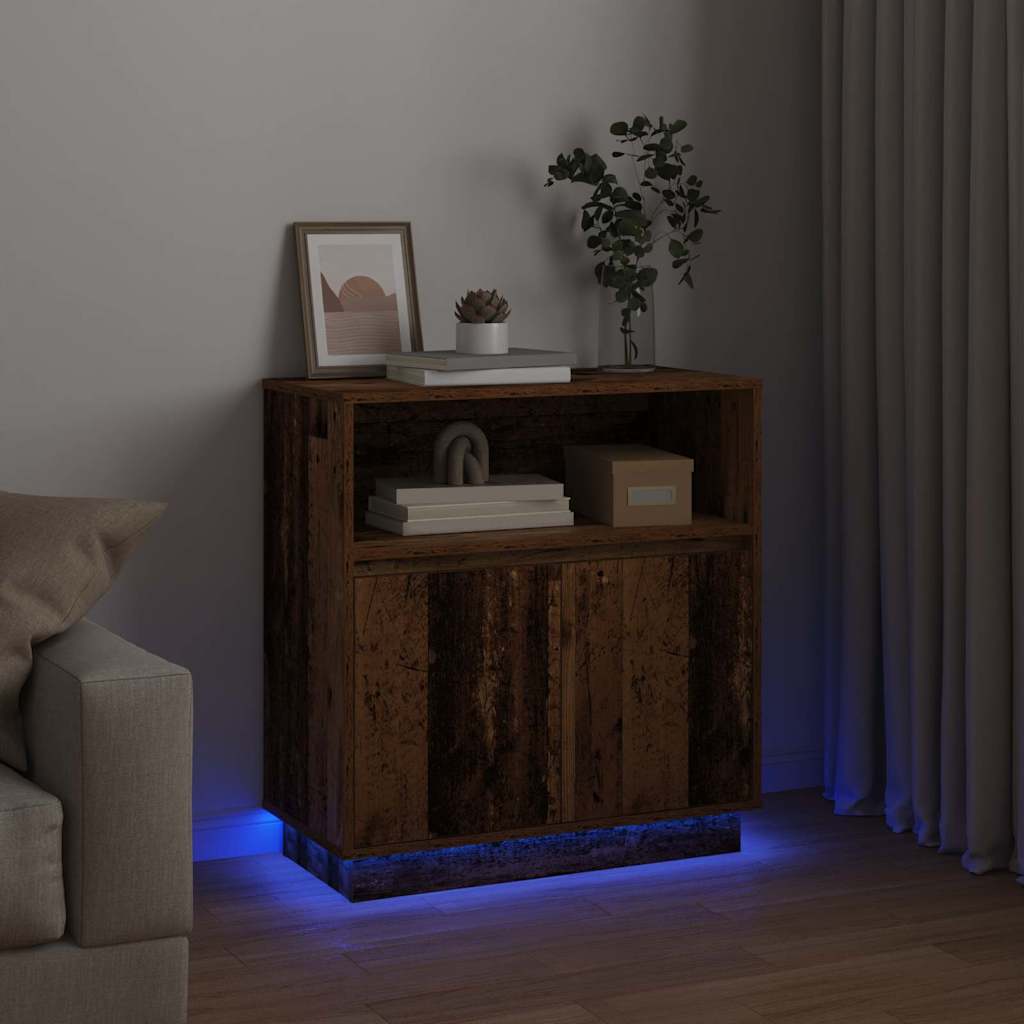 Madia LED Legno vecchio 71 x 34,5 x 75 cm Legno multistrato