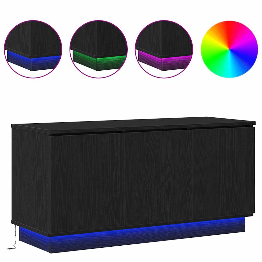 Mobile TV Rovere Nero 100 x 38 x 49 cm Legno multistrato