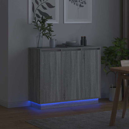 Madia LED Grigio Sonoma 90 x 32 x 75 cm Legno multistrato