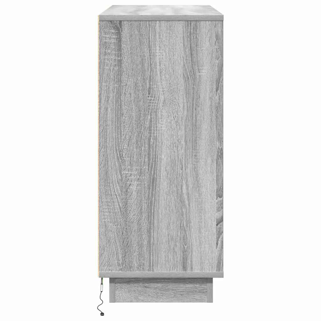 Madia LED Grigio Sonoma 90 x 32 x 75 cm Legno multistrato