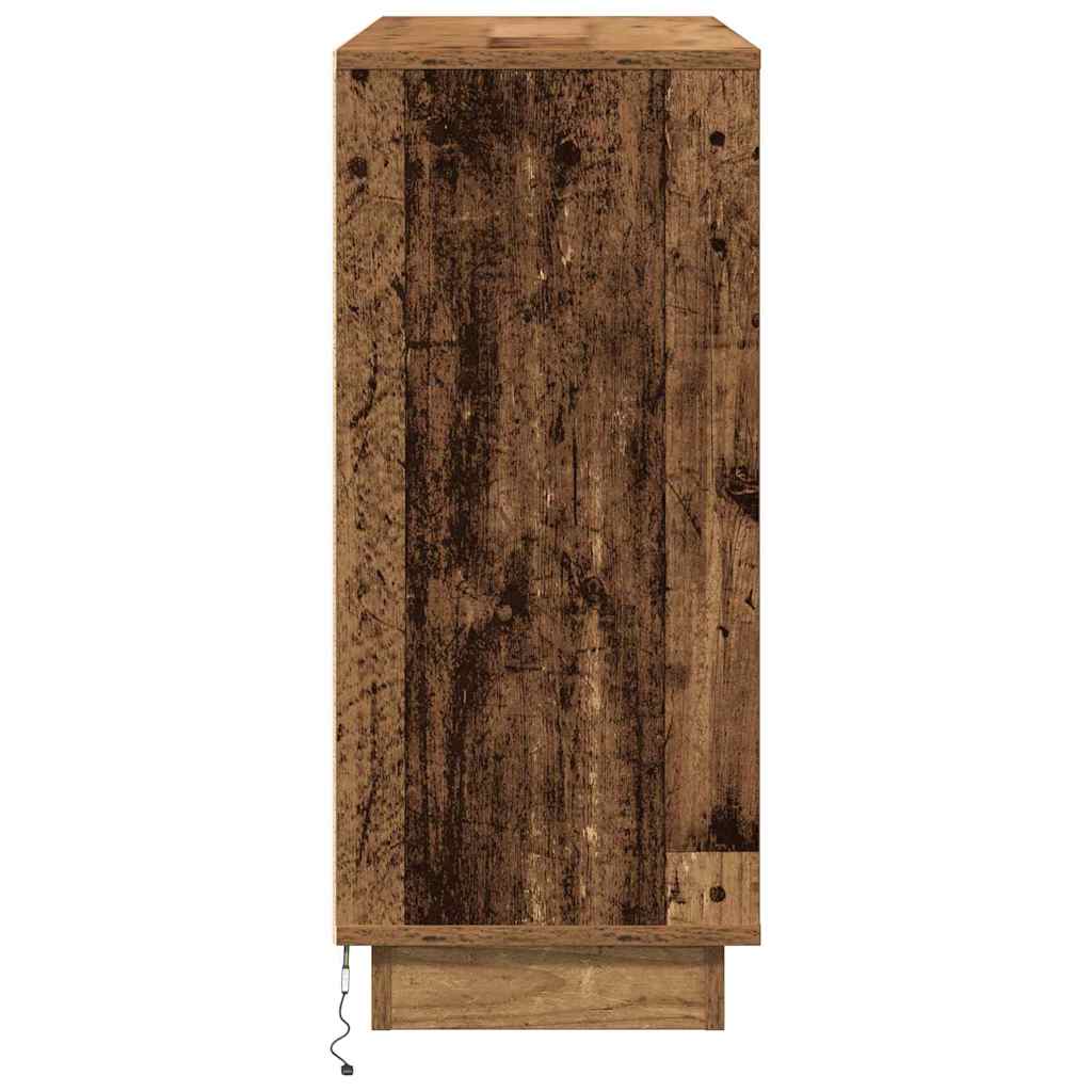 Madia LED Legno vecchio 90 x 32 x 75 cm Legno multistrato