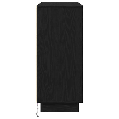 Madia LED Rovere Nero 90 x 32 x 75 cm Legno multistrato