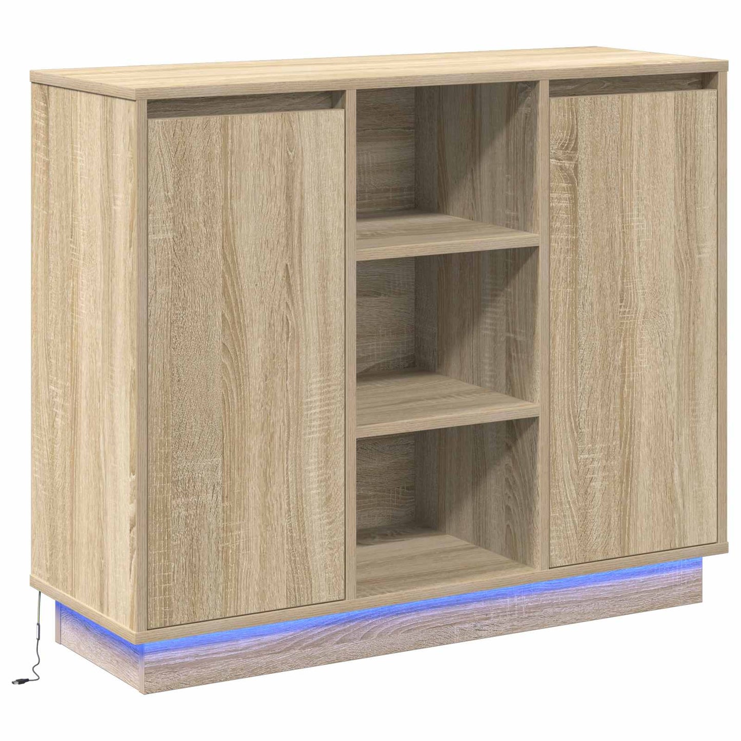 Madia LED Rovere Sonoma 90 x 32 x 75 cm Legno multistrato